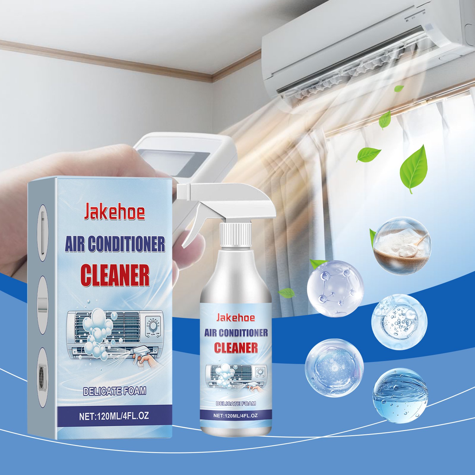 Jakehoe Air Conditioner Chemical Cleaning Deodorize Cleaning Air Conditioner Refreshing Foam Cleaning Air Conditioner