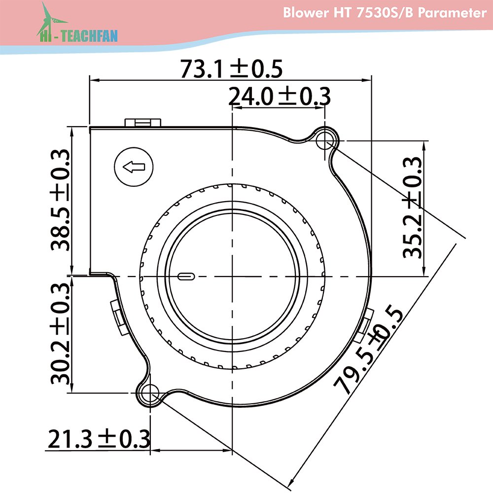 Hi-teachfan 12V DC Inflatables Blower Fan 75*30mm for Inflatable