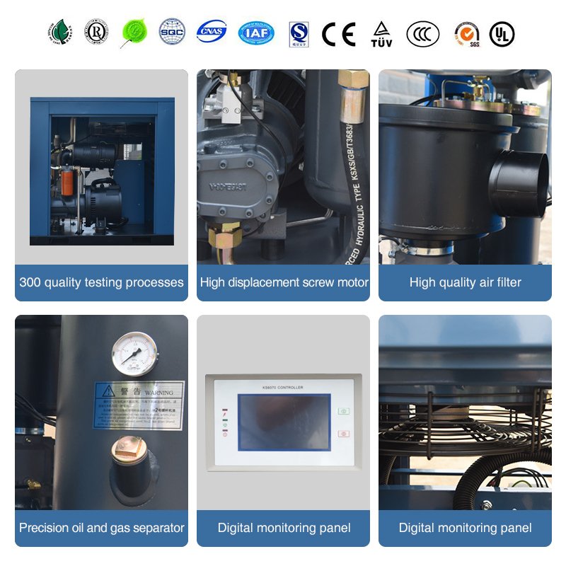 7.5kw Oil Free Water Lubrication Rotary Laser Cutting Scroll Piston Screw air Compressor for Hospital Bus Truck Blowing Bottle