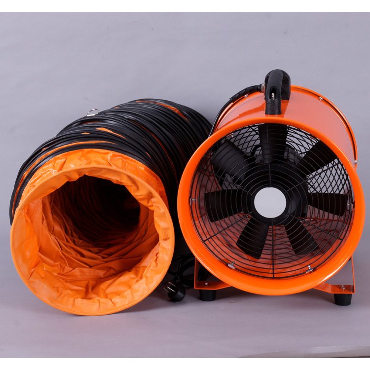 12 Inch Portable Utility Blower Fan Heavy Duty Cylinder Axial Exhaust Fan with 10M Duct Hose