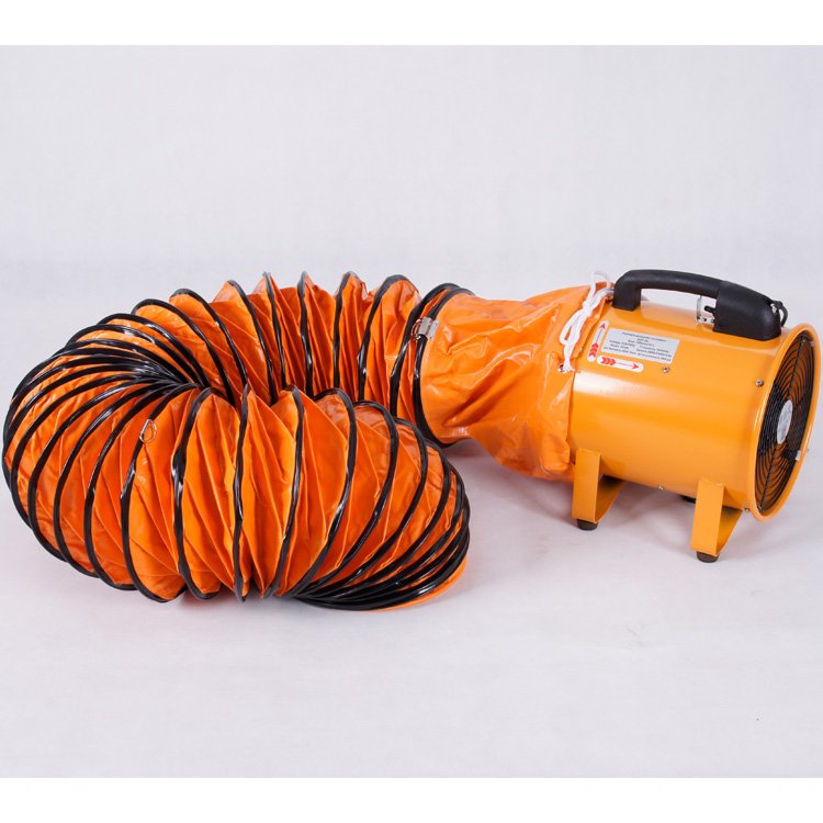 12 Inch Portable Utility Blower Fan Heavy Duty Cylinder Axial Exhaust Fan with 10M Duct Hose