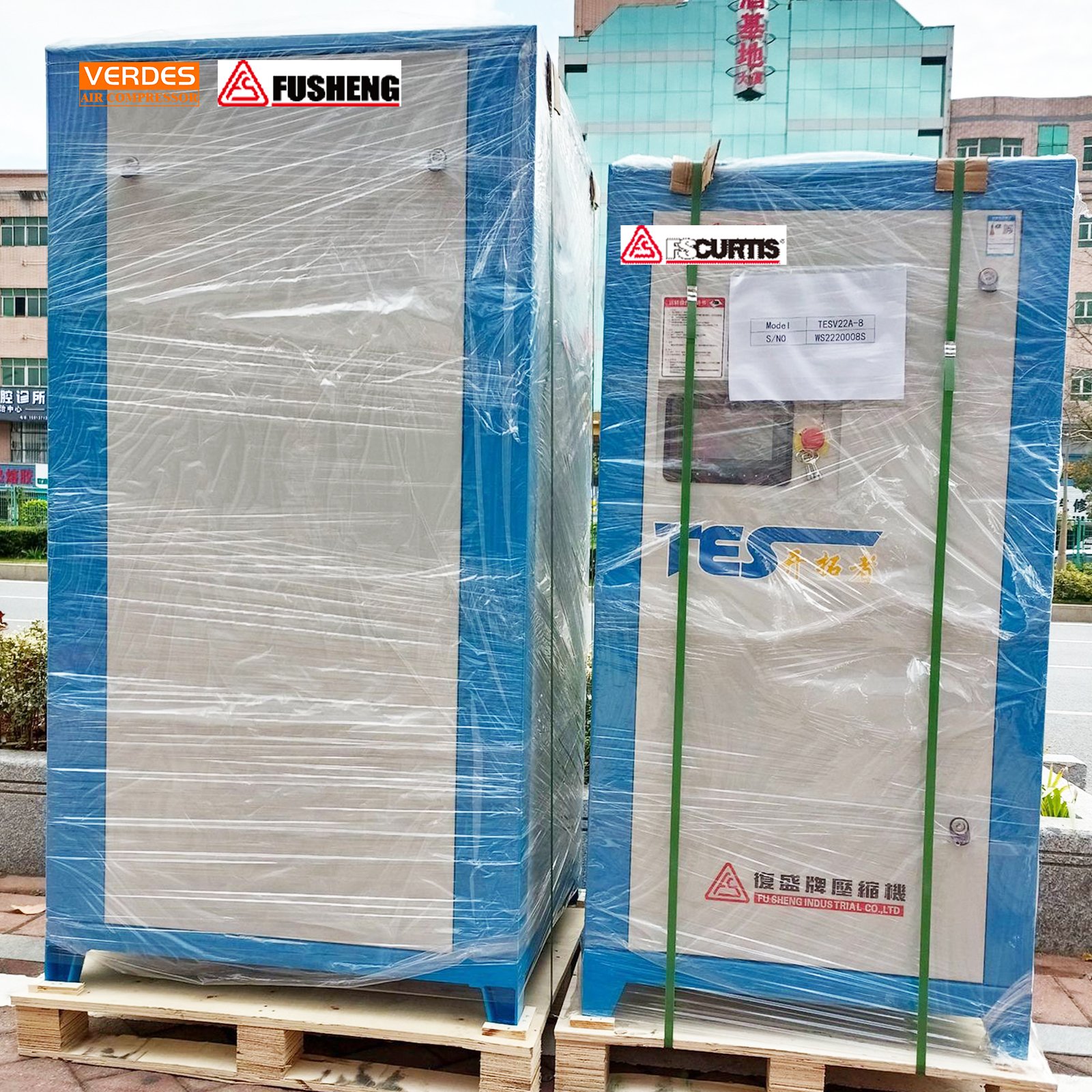 Fusheng air Compressor TESV Series PM-VSD 8 10 bar Industrial air Compressor 30 40 50 hp Compresor De Aire De Tornillo