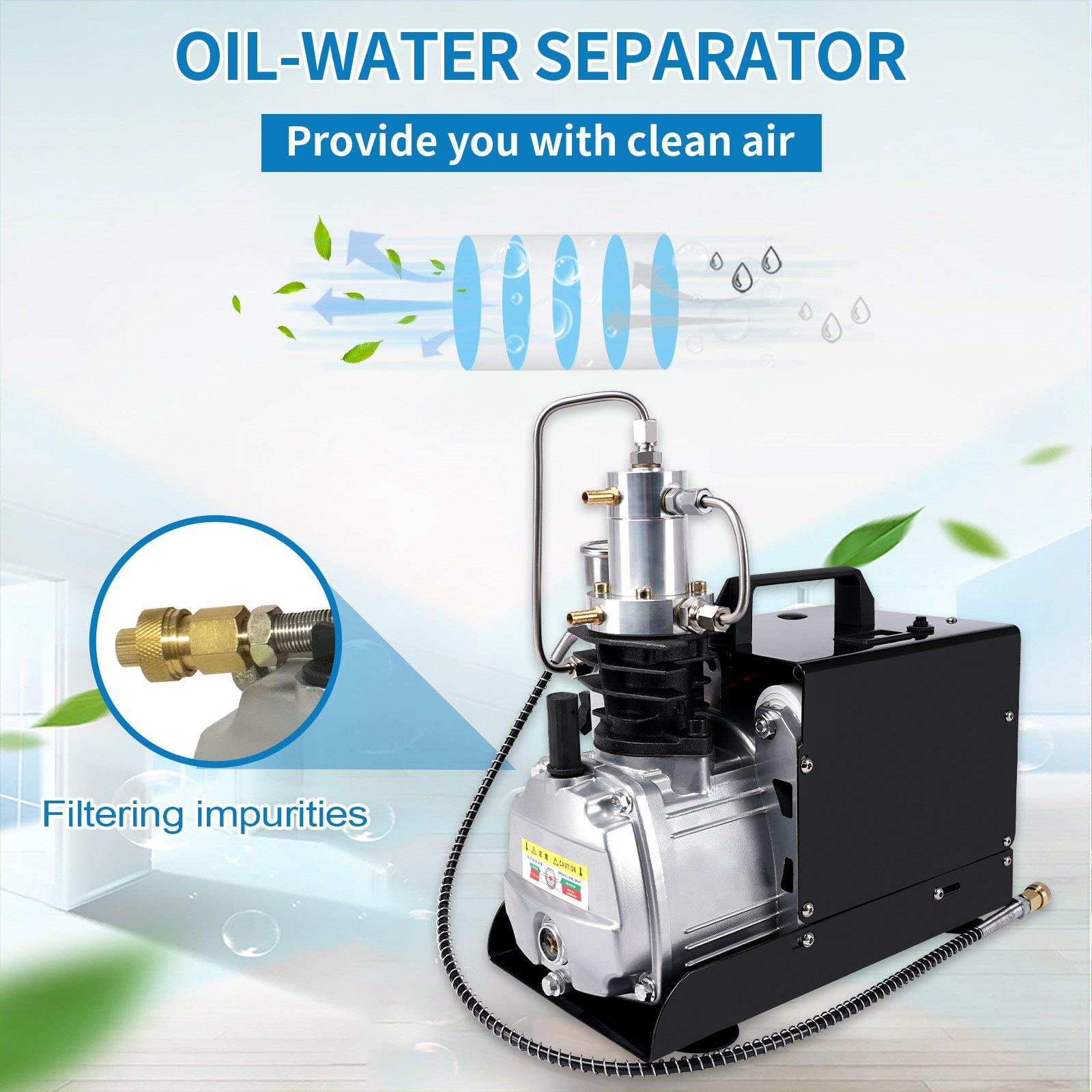 GP Best Price High Pressure Manual Stop 1.8kw 4500psi 310bar 300bar Portable Paintball Game Gas Pump Diving PCP Air Compressor
