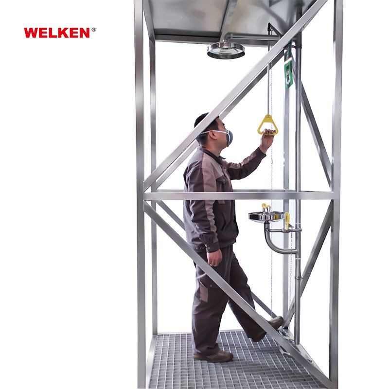 EYEWASH SHOWER CABIN Eyewash Booth 304 316 Stainless Steel Decontamination Shower Eye Shower With Customization