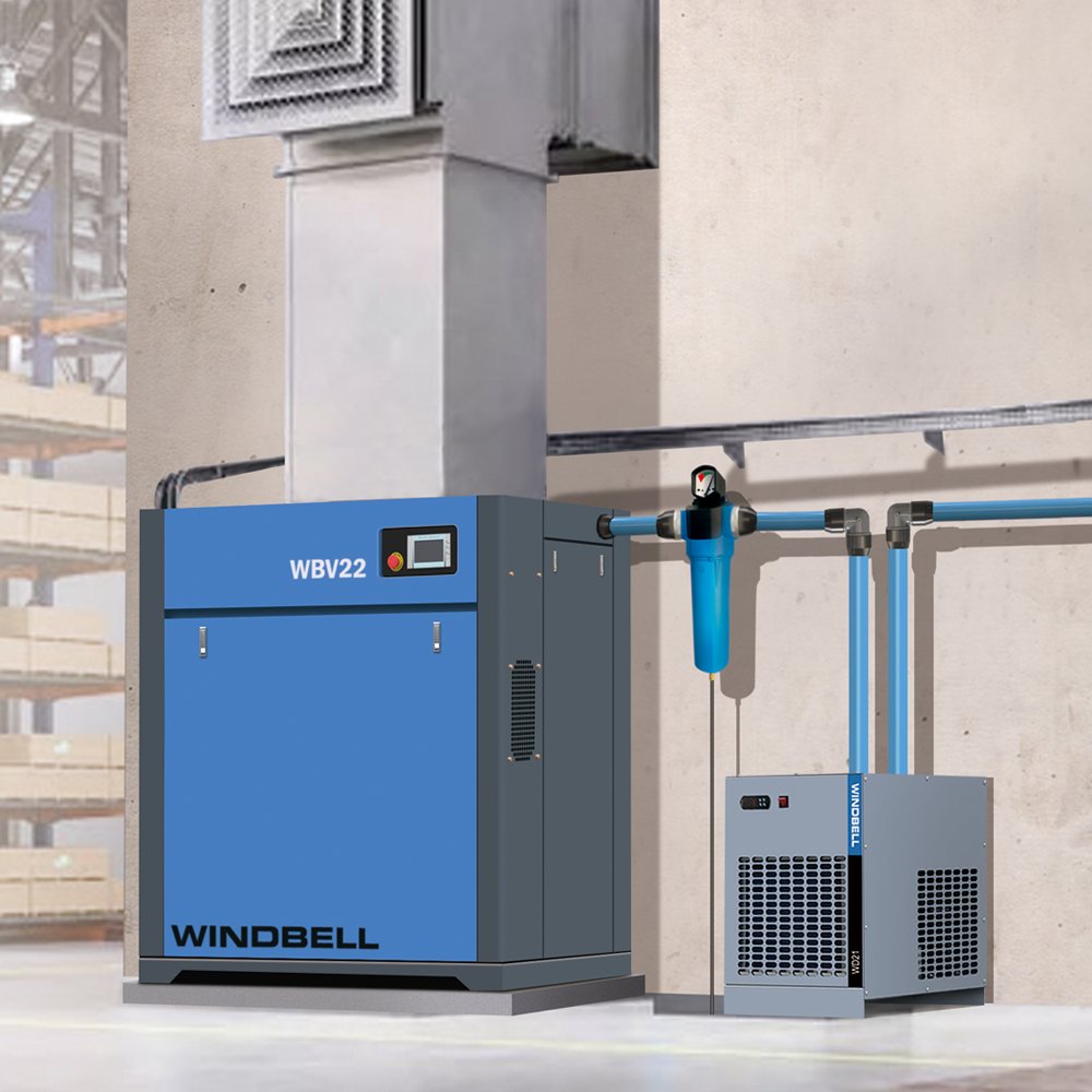 Powerful 18kw Frequency Variable Speed Drive 7.5kw 11kw 15kw China Rotary Screw Air Compressor