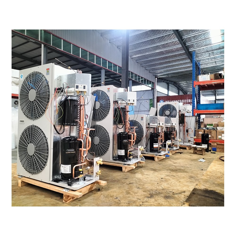 China Compressor Refrigeration Unit Air Cooled Condens Unit HBP 6Hp Condensing Unit With Motor Cooling Fans Chiller Cold Room