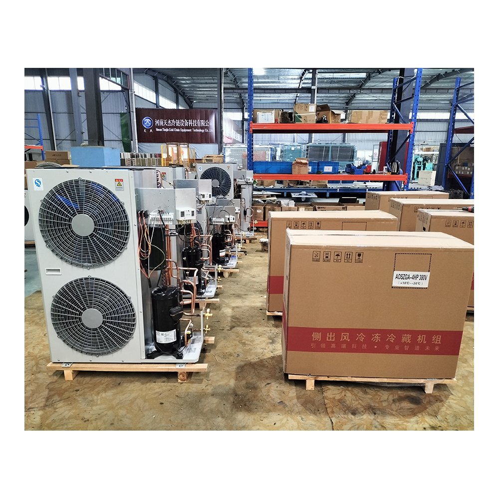 China Compressor Refrigeration Unit Air Cooled Condens Unit HBP 6Hp Condensing Unit With Motor Cooling Fans Chiller Cold Room