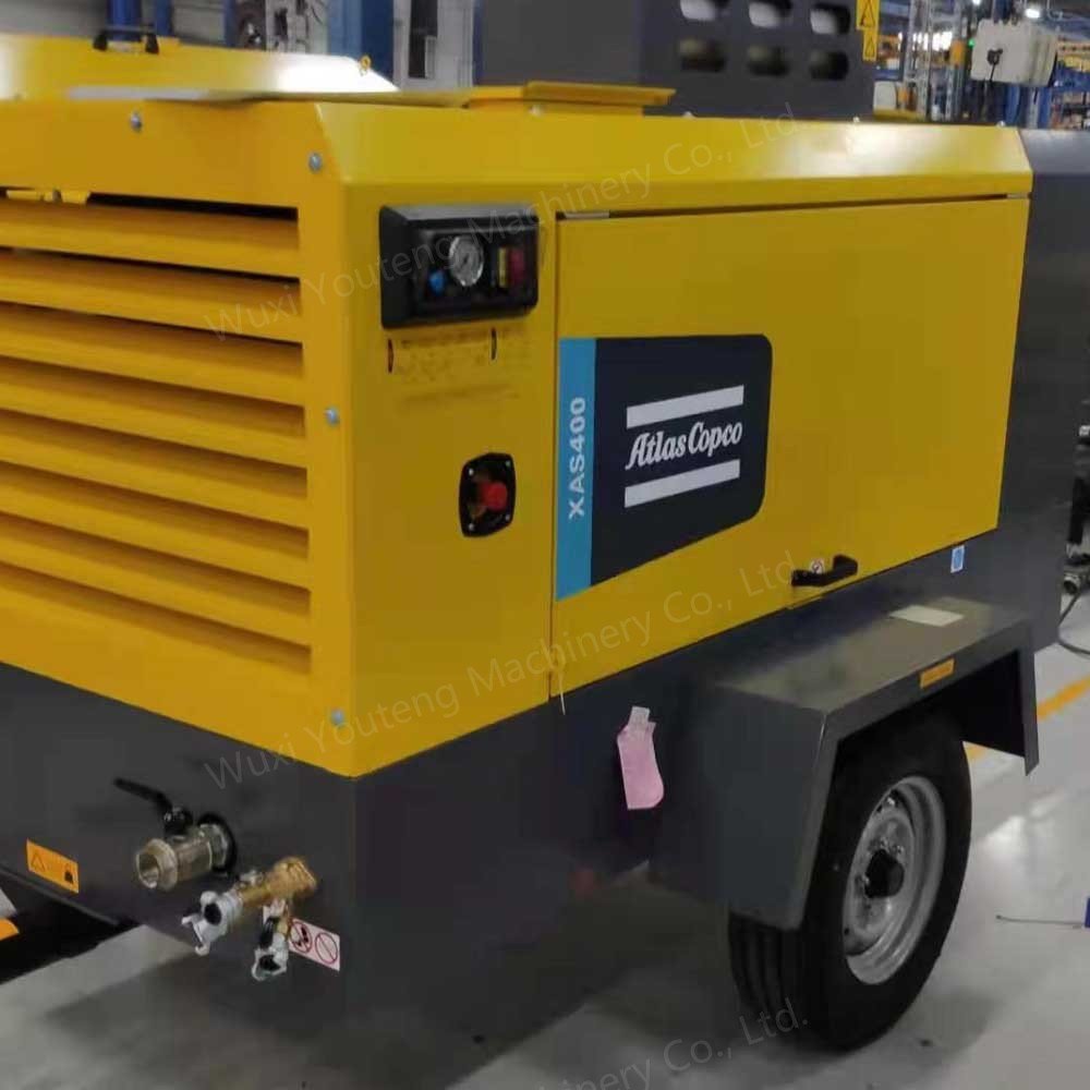Atlas Copco diesel Engine Screw air Compressor with Wheels 7bar 400cfm XAS186 XAS400 XAS137 100psi