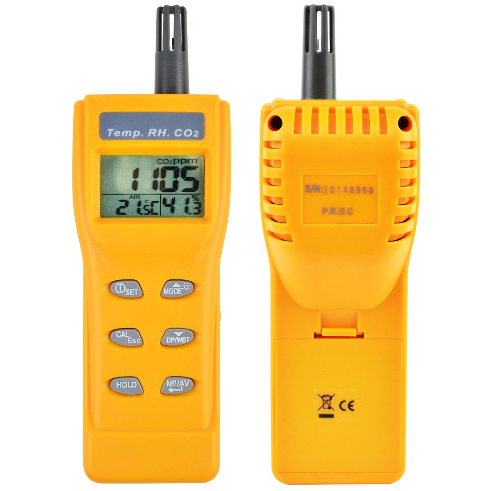 Indoor Air Quality 9999ppm Digital Carbon Dioxide Temperature Humidity NDIR Sensor IAQ CO2 Monitor WB DP Tester CO2 Meter