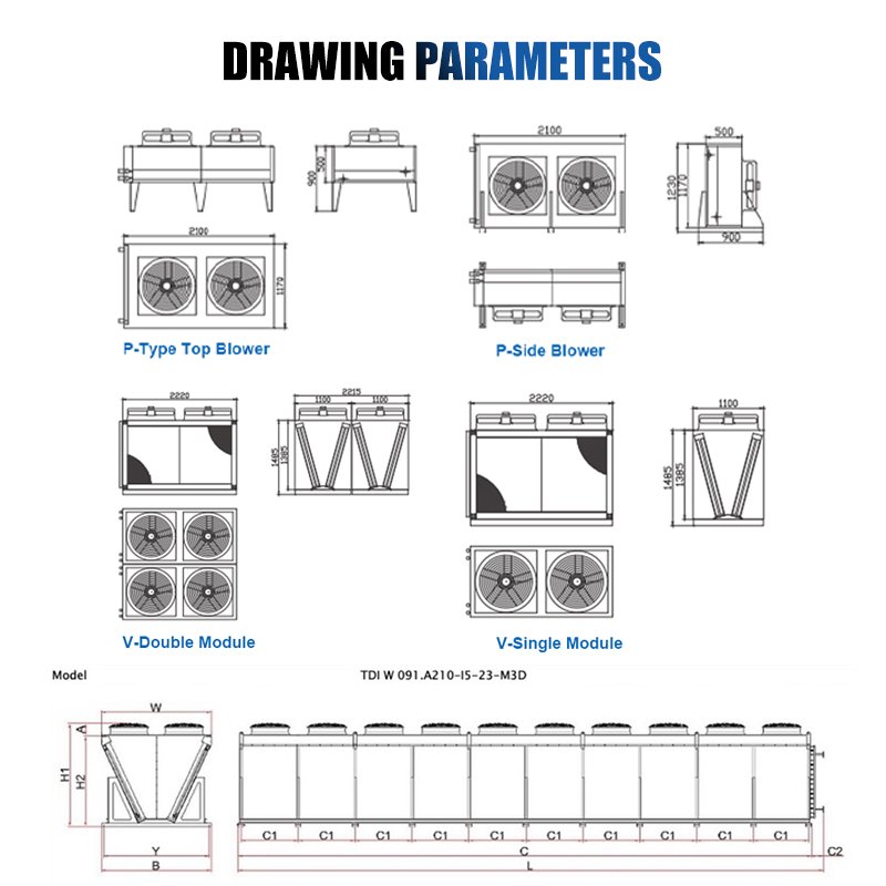 Aidear V-Shaped Heat Exchange Equipment Air-Cooled Condenser in a V-Shape for Organic Rankine Cycle (Orc) System