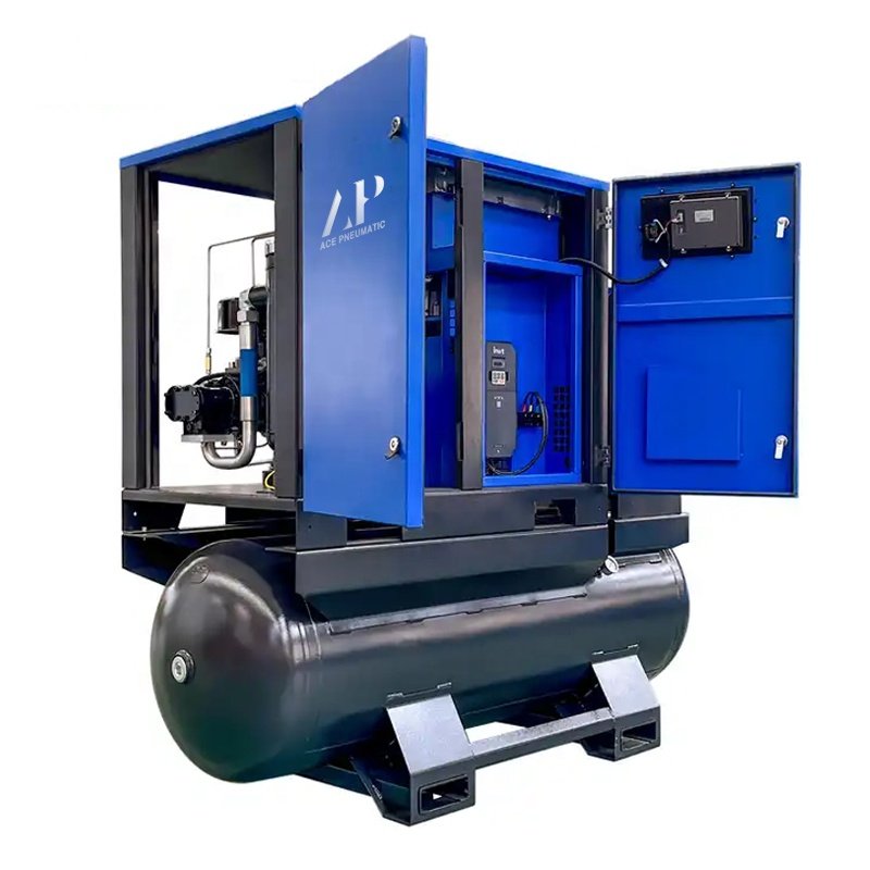 New Tech Low Noise Screw Air Compresor 15hp 11kw Air-compressors with Air Tank for Industrial