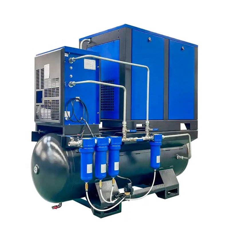 New Tech Low Noise Screw Air Compresor 15hp 11kw Air-compressors with Air Tank for Industrial