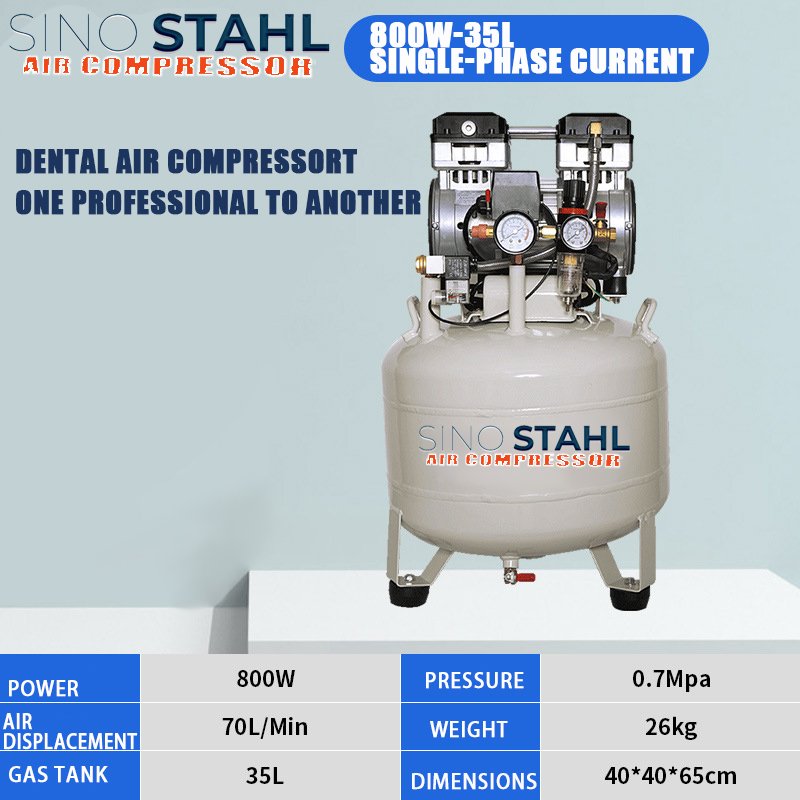 SINO STAHL Pure Copper Oil-free Silent air Pump Carpentry Paint Auto Repair air Compressor