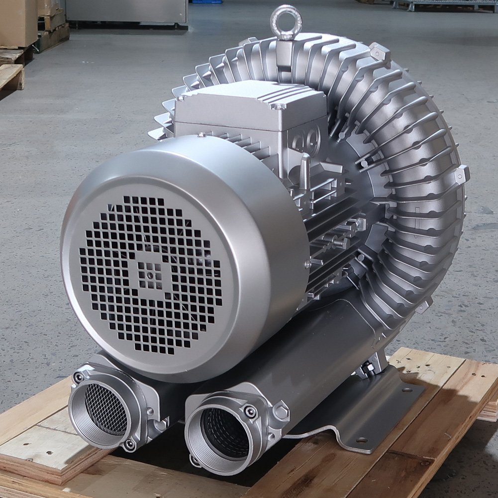 Single Stage Air Ring Blower 12hp 9kw Three Phase High Pressure Side Channel Blower for Vacuum Application