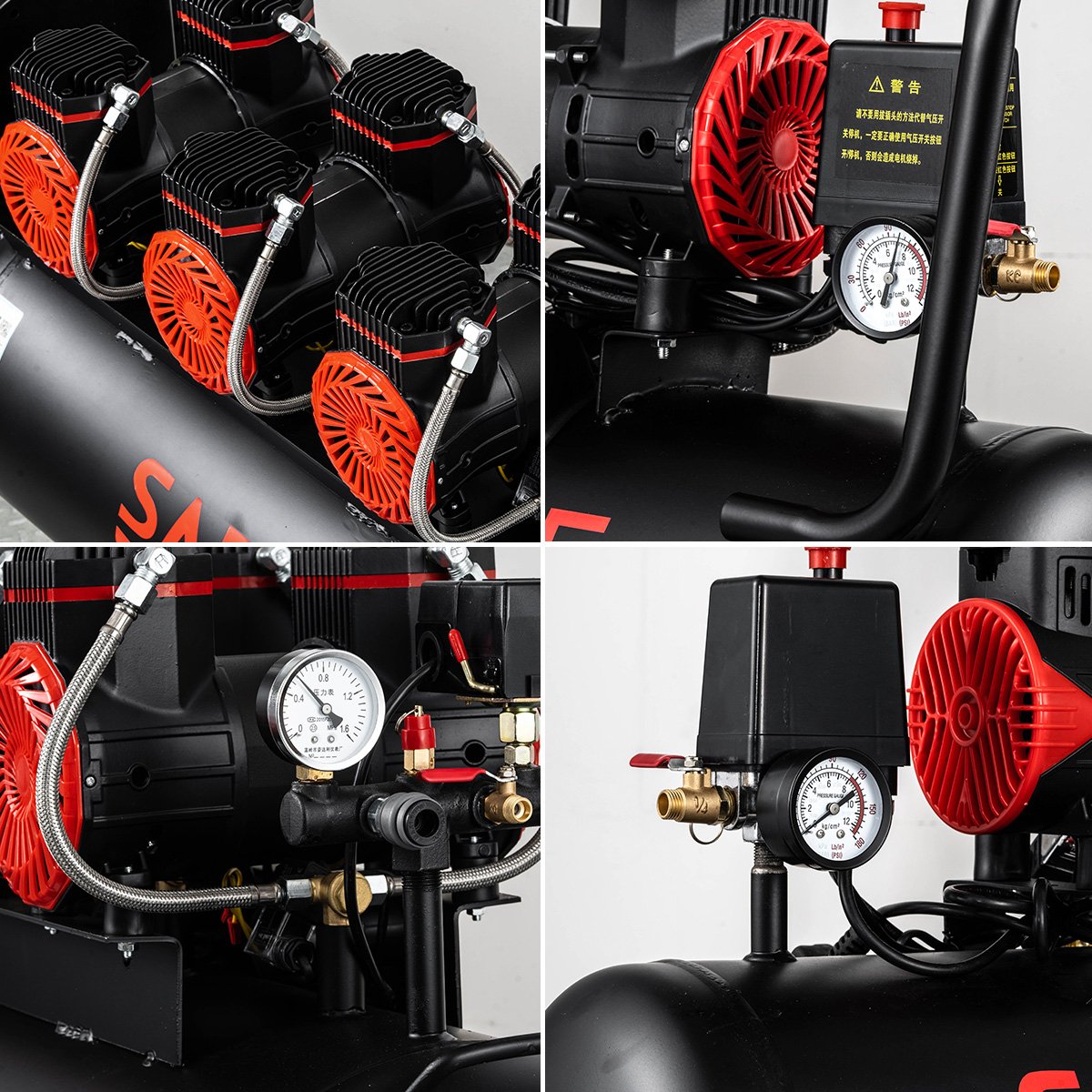 SAFE Compresor De Aire Portatil Manufacturer 80L/Min 8 Bar 800W Portable Oil Free Silent Oilless Air Compressor