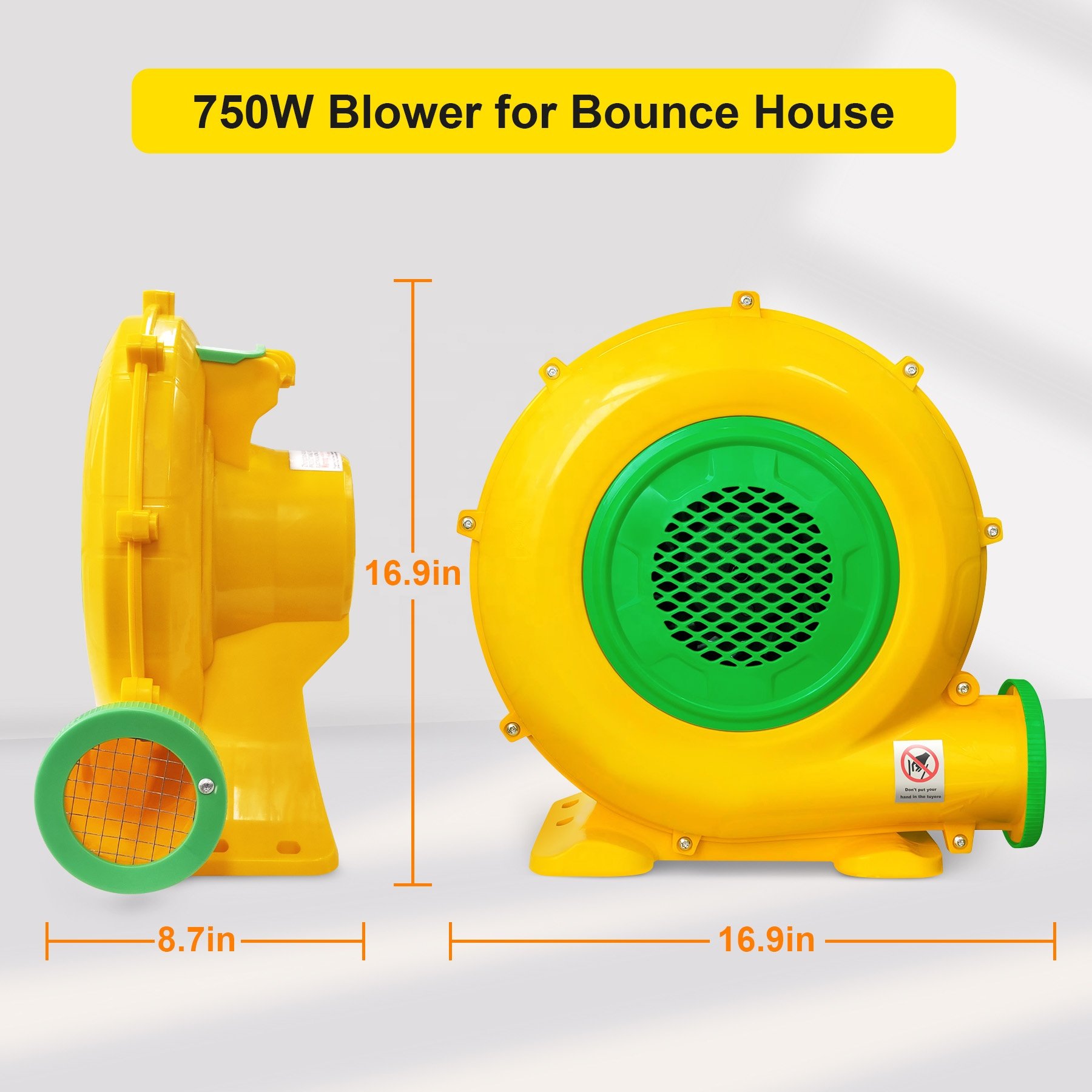 Professional Grade 750W Inflatable Blower Electric Ventilation Fan Pool Floats Toys Outdoor RV Use 110V 120V Plastic Material