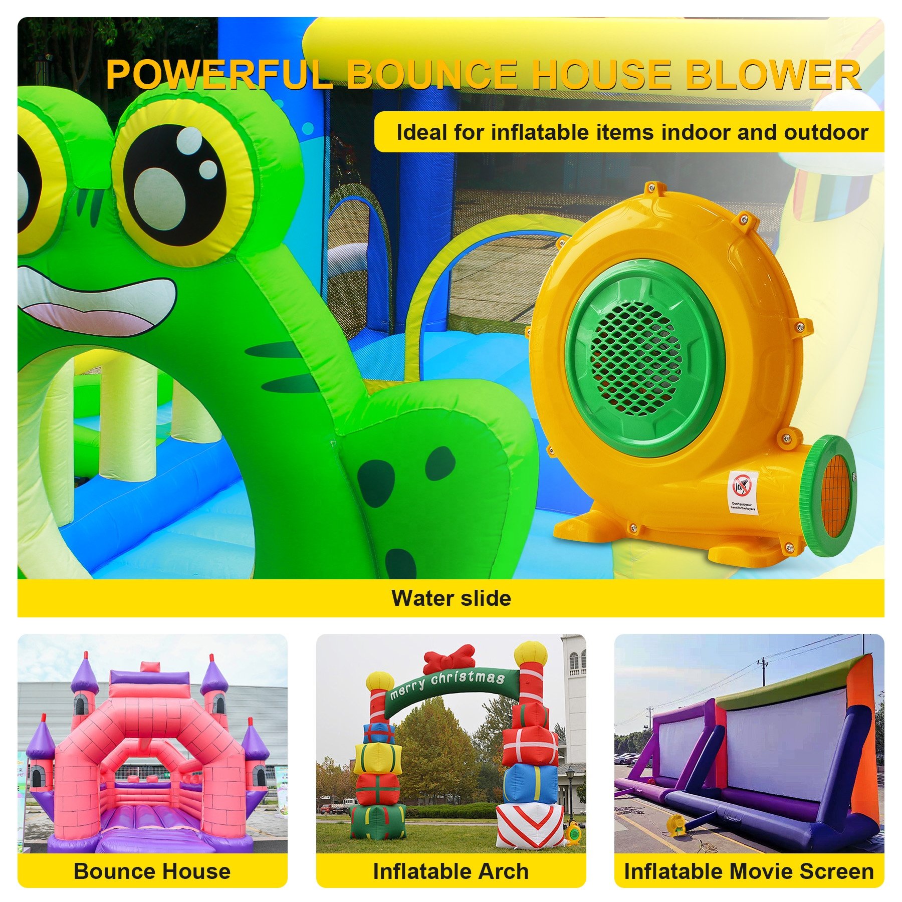 Professional Grade 750W Inflatable Blower Electric Ventilation Fan Pool Floats Toys Outdoor RV Use 110V 120V Plastic Material