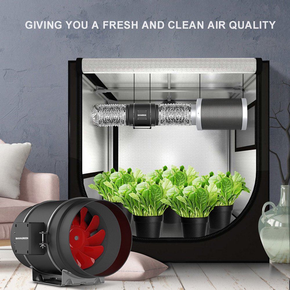 Upgrade 6 Inch 402 CFM Inline Duct Ventilation Fan Quiet Vent Blower for Hydroponics Grow Plant Tent, Greenhouse Air Circulation
