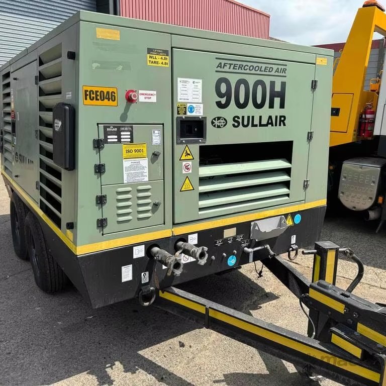 Sullair 900H Diesel Portable Rotary Lubricated Screw Air Compressor 900cfm 25.5m³min 150psig 10.3bar