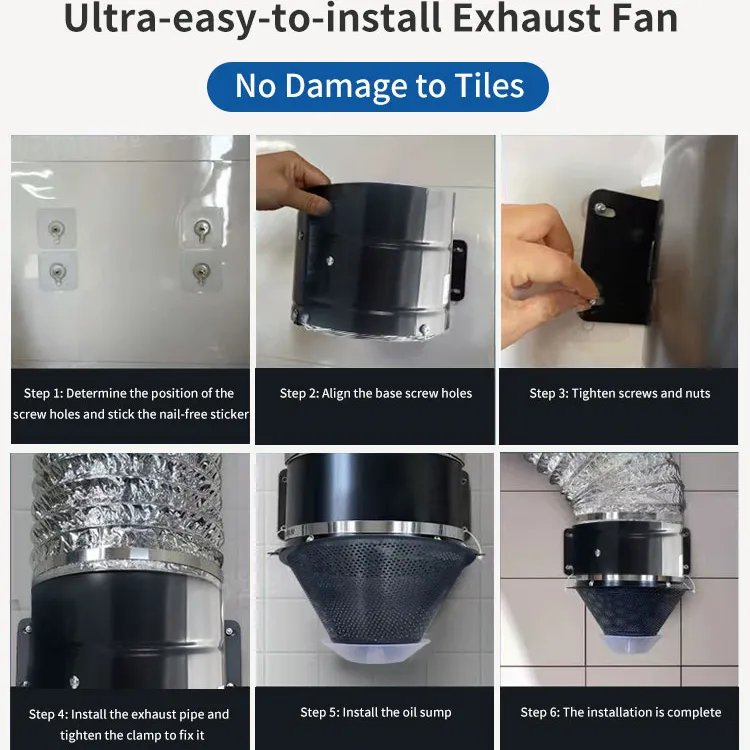 Non-Perforated Wall Mounted Exhaust Fan for Kitchen High Speed Air Booster Fan