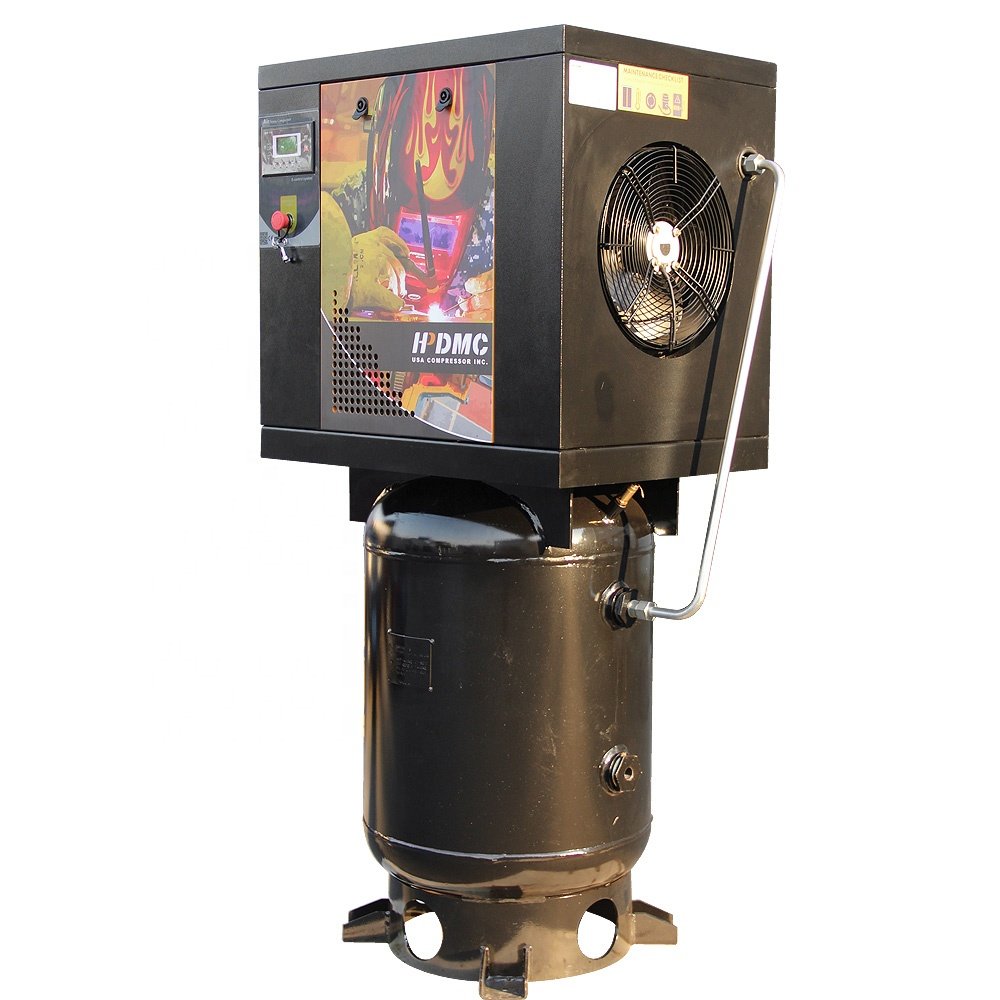 PACK4-TU 4kw 5.5hp 7/8/10/13 Bar Mini Rotary Screw Air Compressor With Air Tank 60 Gal ASME