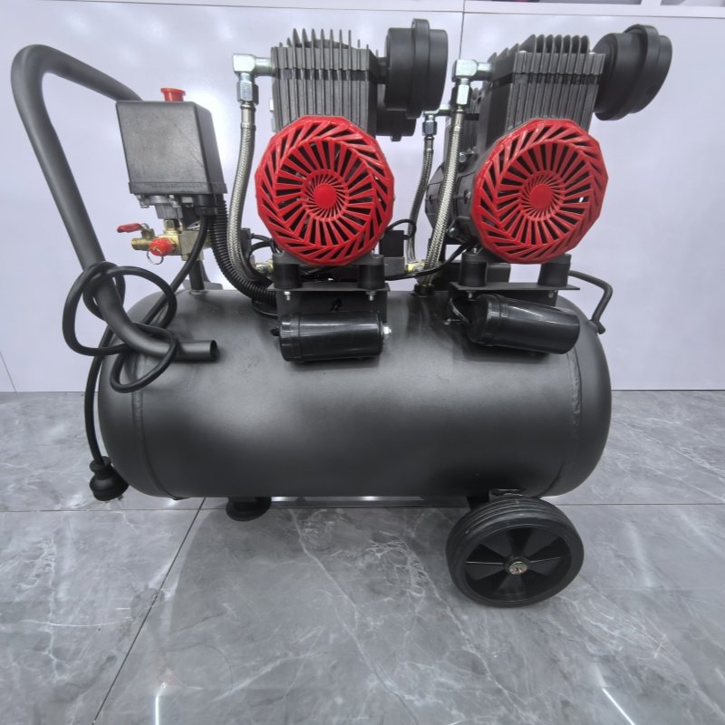 Mini Electric 50L Air Compressor 4.5HP 8bar Silent Piston Oilless with Core Components Engine and Motor