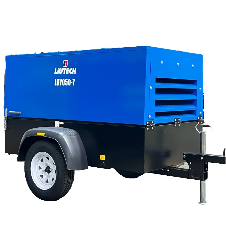 Air Compressor Manufacturer Liutech Luy050-7 7bar 185 Cfm Air Compressor V1505t Diesel Engine Pneumatic Air Compressor Mobile