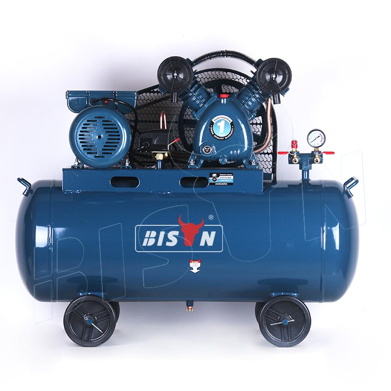 Bison Belt Drive Air Compressor 100L 3Hp 220V 230V 8 Bar Ac Belt Driven Air Compressor Machine for Sale