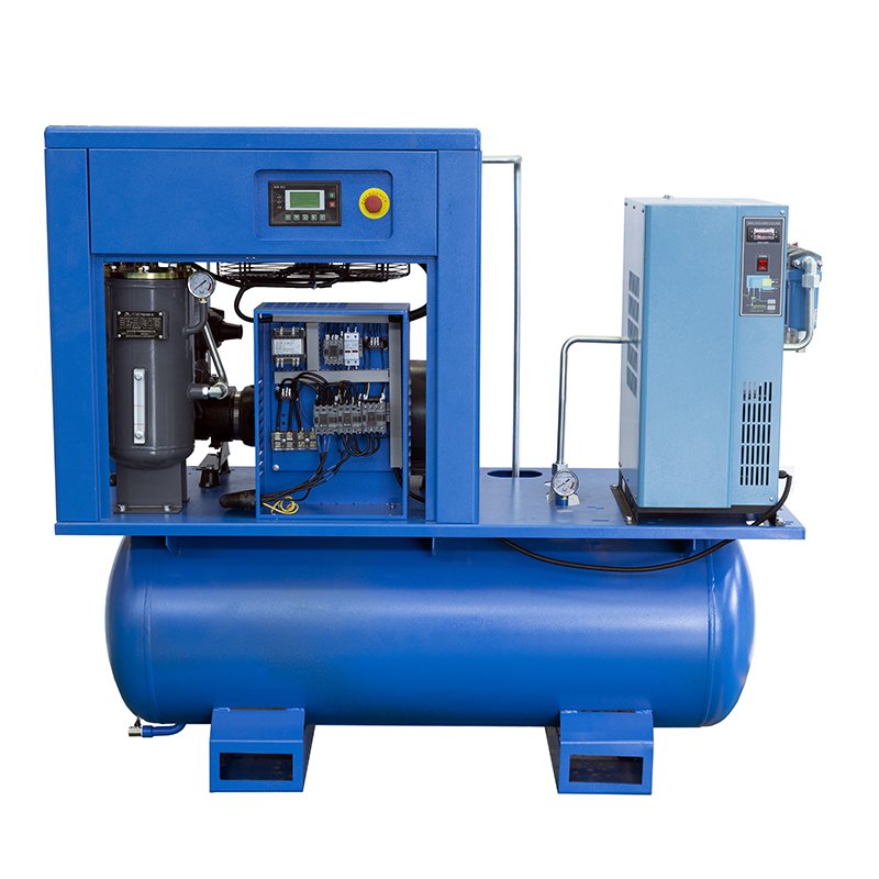 Auliss 3.7kw 5HP Full Feature Compact Built-in One Single Phase Rotary Screw Air Compressor With Tank Air Dryer and Filter