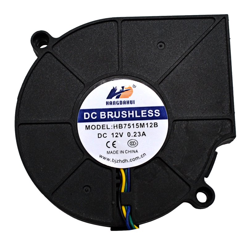 HDHFAN Factory High Temperature Resistance 7530 0.23A 5v 12v 24v 75x75x30 75mm Centrifugal Blower Fan
