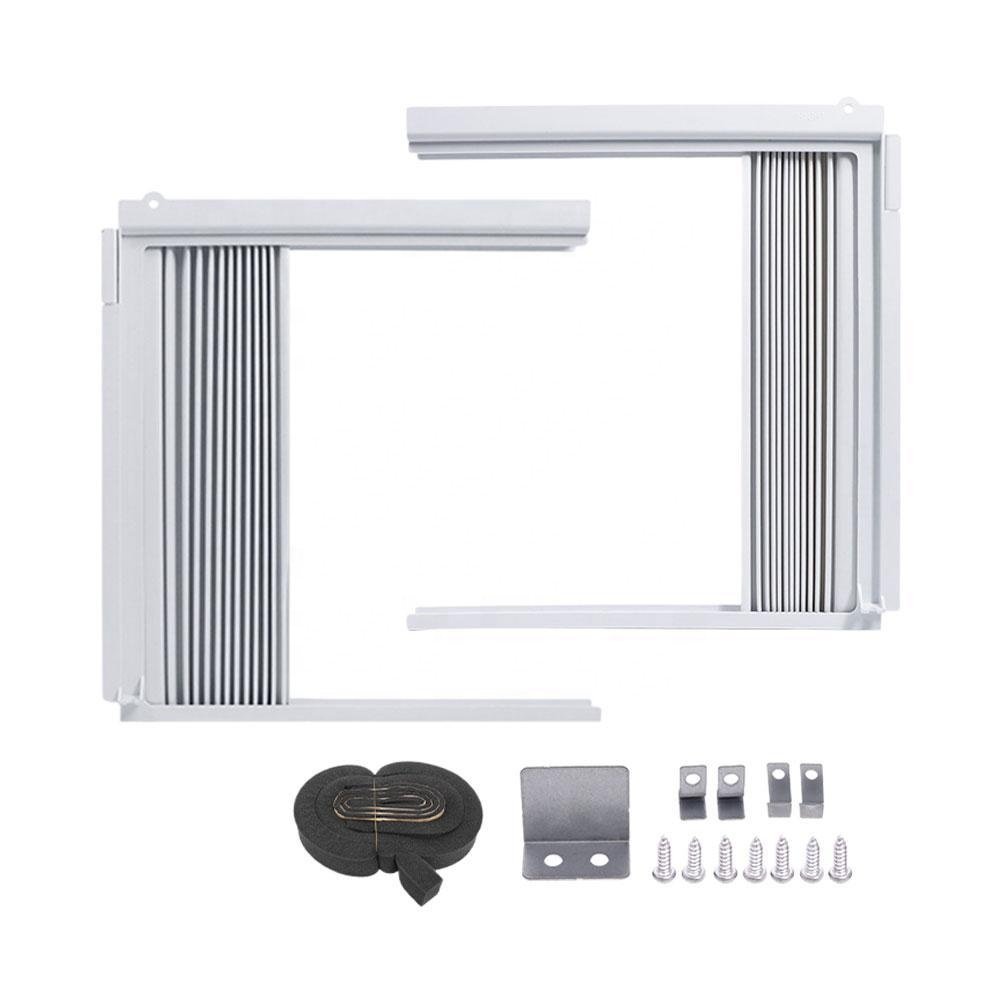 AC Accordion Filler Curtain Kit Replacement Window Air Conditioner Side Panel with Frame