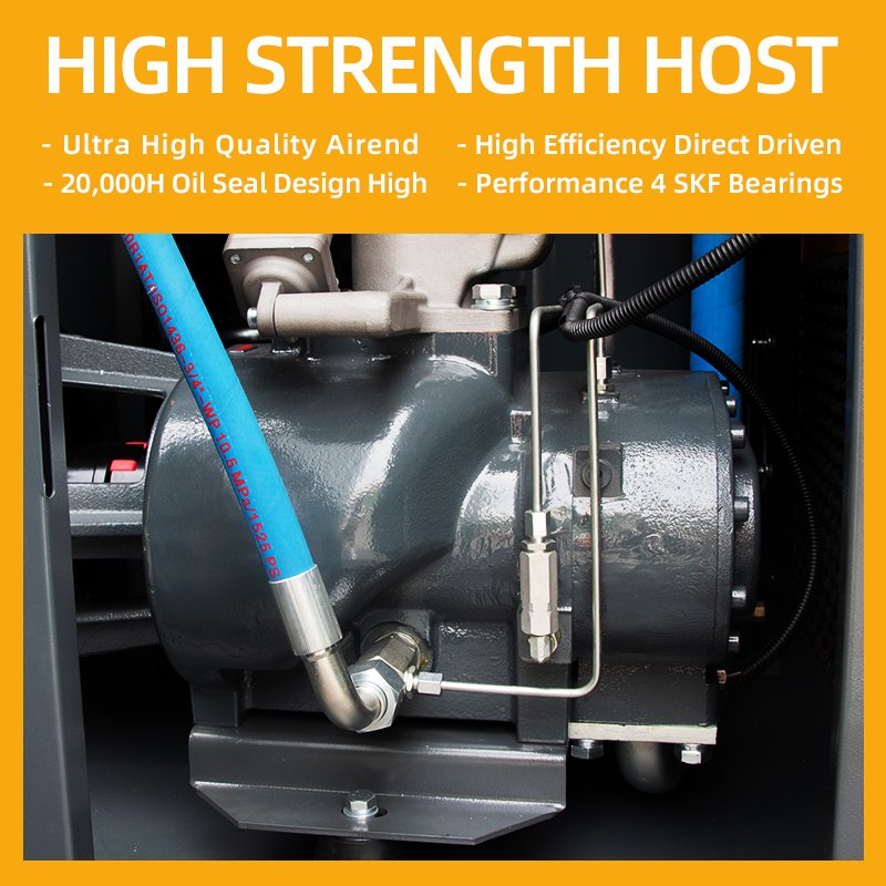 HANDE Industrial Air Compressor 7.5KW Low Noise Air Compressor 10HP Fixed Speed HD-7D5 Screw Air Compressor