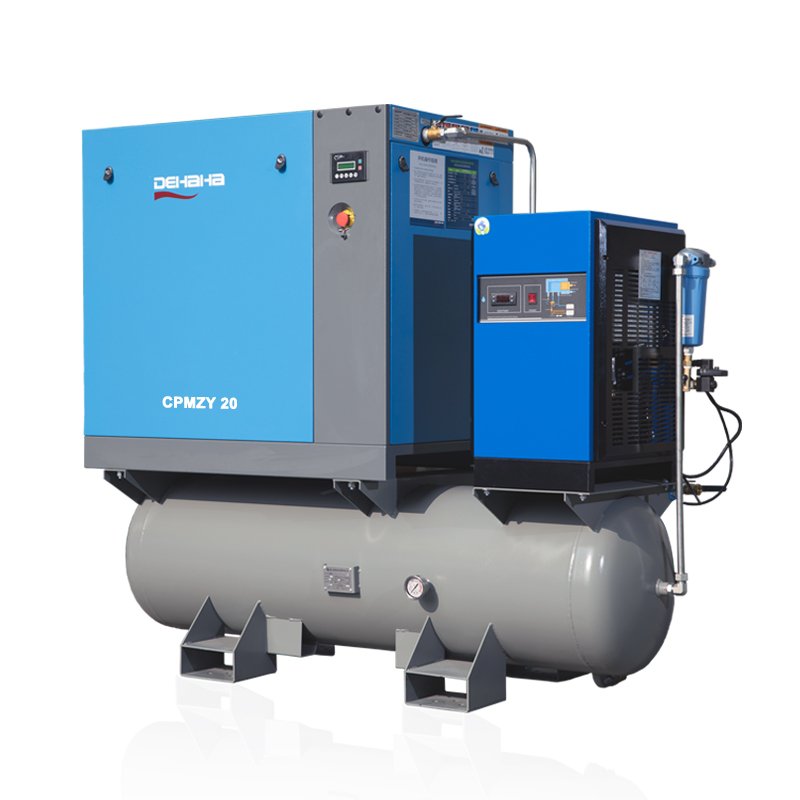 DHH 15kw Screw air Compressor Laser Cutting All in One air tank Mounted Industrial Compressor with Dryer 16BAR