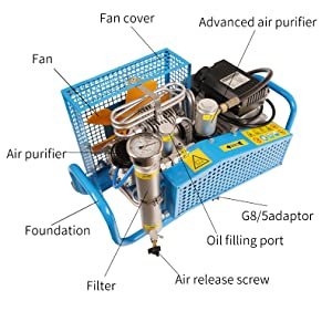 4500Psi Air Compressor 2.2KW 2HP for Scuba PCP Paintball Tank Refill
