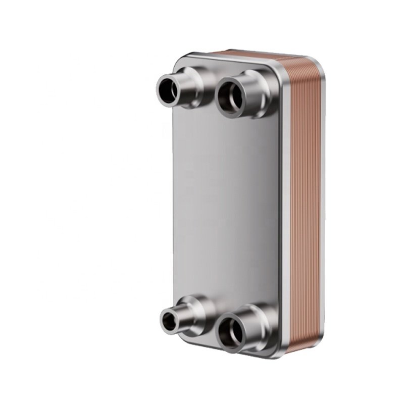 New SUS 304 316L Copper 45bar Customized 7.5m3/h Counter Flow Freon to Water Brazed Plate Heat Exchanger for Refrigeration
