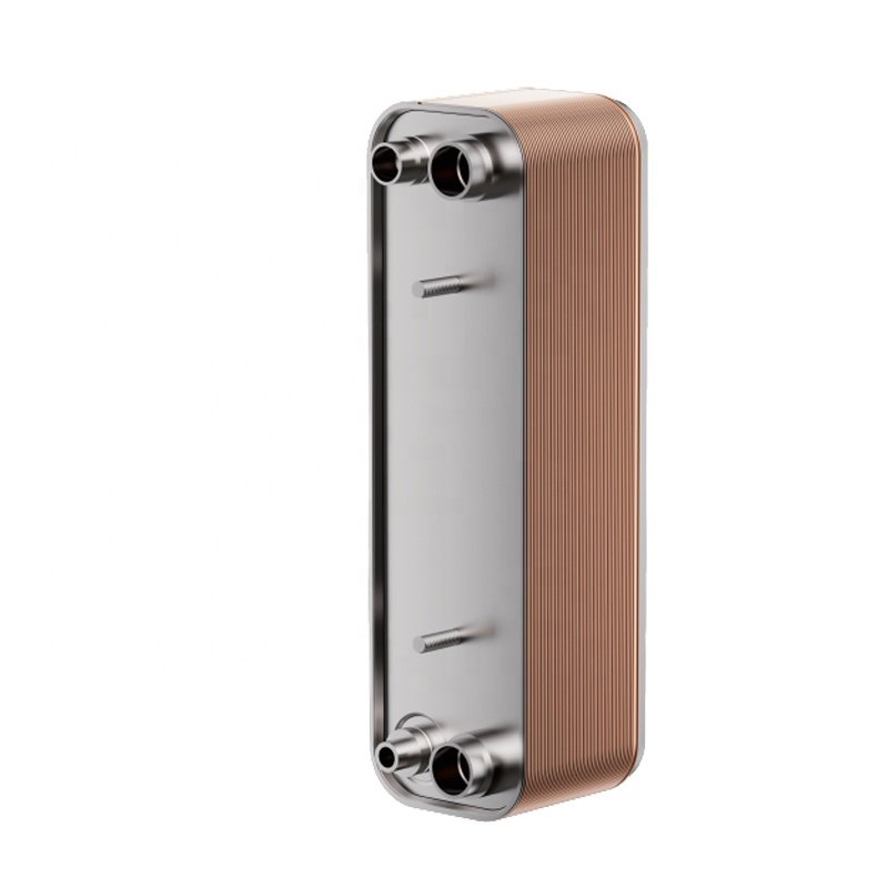 New SUS 304 316L Copper 45bar Customized 7.5m3/h Counter Flow Freon to Water Brazed Plate Heat Exchanger for Refrigeration