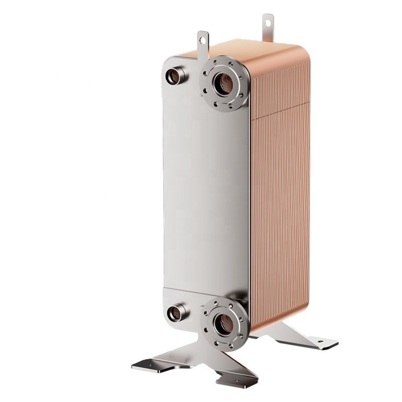 New SUS 304 316L Copper 45bar Customized 7.5m3/h Counter Flow Freon to Water Brazed Plate Heat Exchanger for Refrigeration