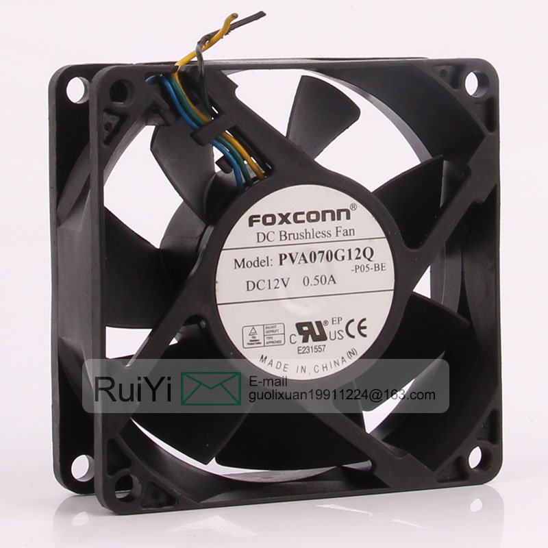 Foxcoon 24v 48v DC12V 0.50A EC AC 70x70x25mm 7CM 7025 4-wire PWM Mute Hydraulic Bearing Exhaust Industria PVA070G12Q Cooling Fan