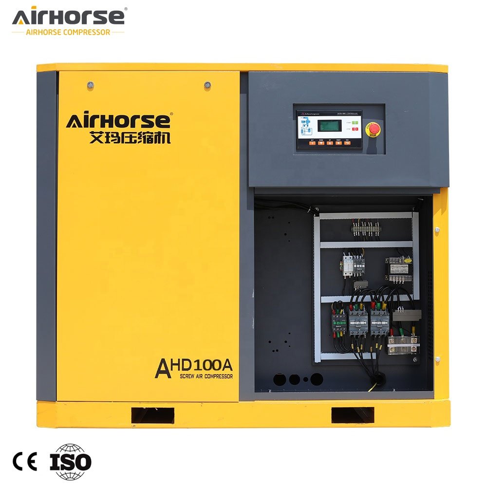 AirHorse 10 M3/min 75kw/100hp 110 kw 10 bar Variable Speed Drive Rotary Screw Air Compressor With air Dryer air tank and Filter