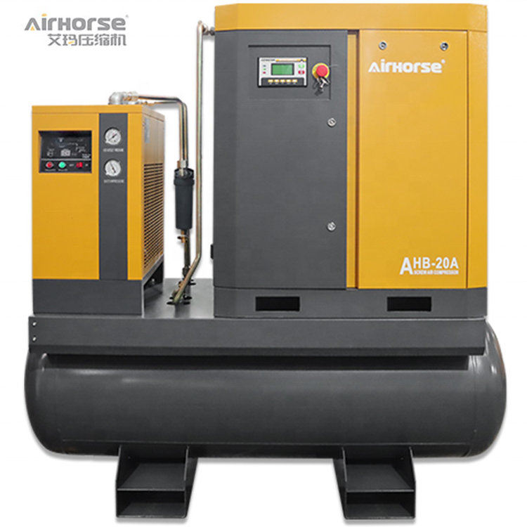 AirHorse Noiseless Industrial Electrical 16 bar 20 bar Inverter VSD All in One Rotary Screw Air Compressor for Laser Cutter