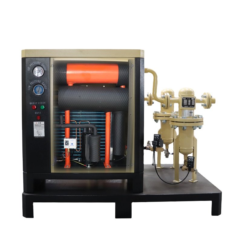 Slient Gas Air Compressor 7.5Kw 11Kw 75kw 110kw Freezing air Dryer With Dryer Tank Filter