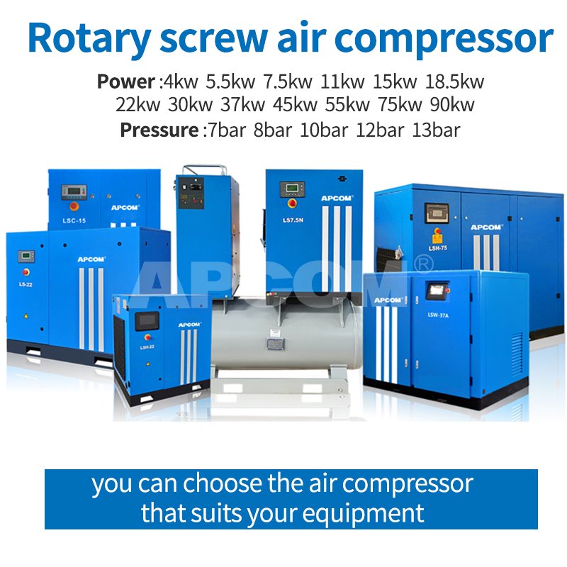 10hp APCOM 7.5kw Small Electric Rotary Screw Industrial air Compressor 10 hp 7.5 15 kw