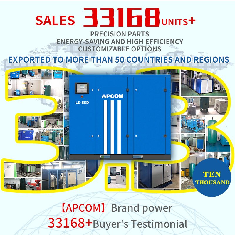 10hp APCOM 7.5kw Small Electric Rotary Screw Industrial air Compressor 10 hp 7.5 15 kw
