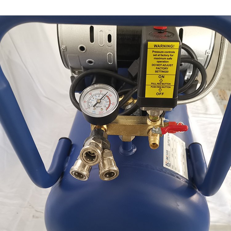 High Quality Low Noise Mini Silent Double Cylinder Portable Oilfree air Compressor 750W/1HP-70L