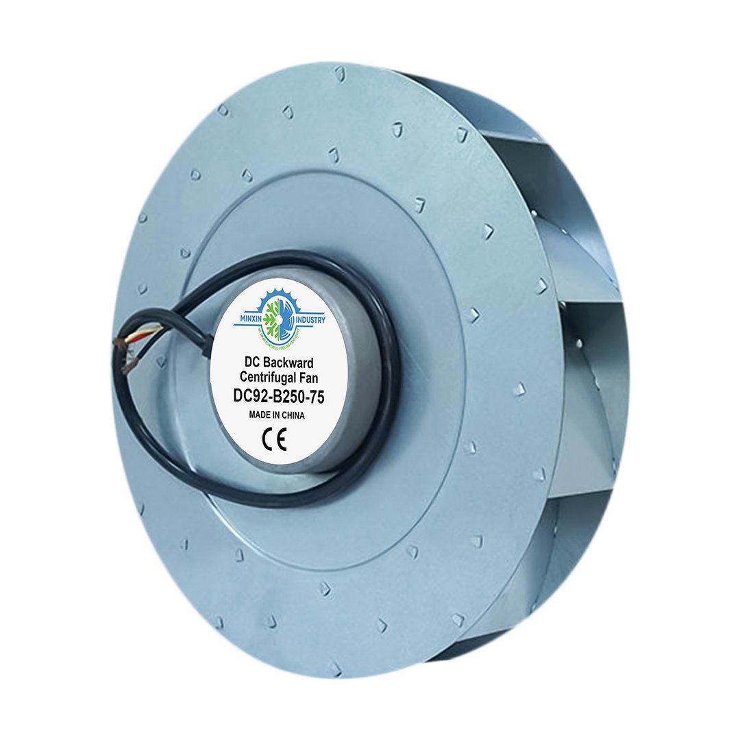 DC 250X75mm Backward Glass Fiber Reinforced Plastic Centrifugal Air Blower Fan