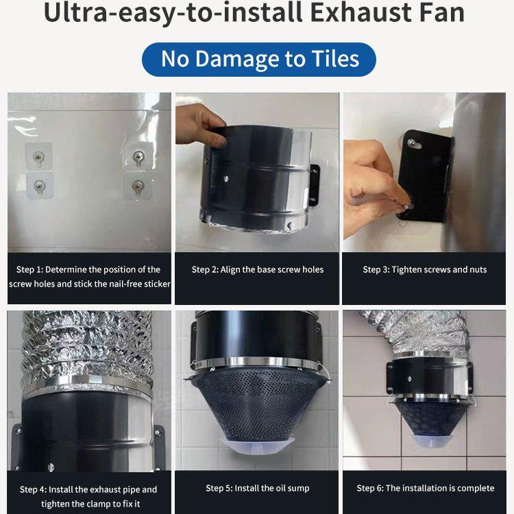 6/7/8/10/12 Inch Round Axial Flow Exhaust Fan with Base Oven Chimney Waterproof Ventilation Fan for Sale