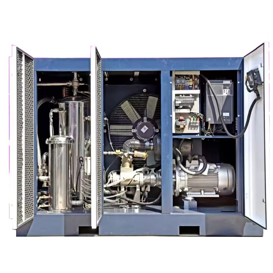 First Class Quality Optimal Design 75hp 8bar 8.2m3/min Oil-free Water Lubrication Jaguar PM VSD Screw Air Compressor