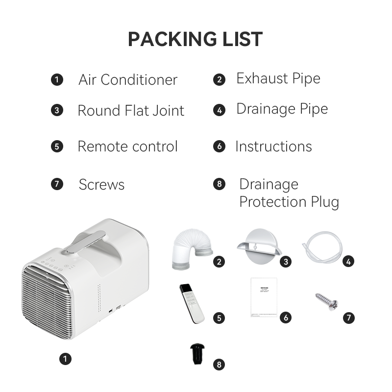 ROG-1+ Commercial Portable Outdoor Air Conditioner Control Panel Self-Evaporating Remote Control No Installation No Drainage