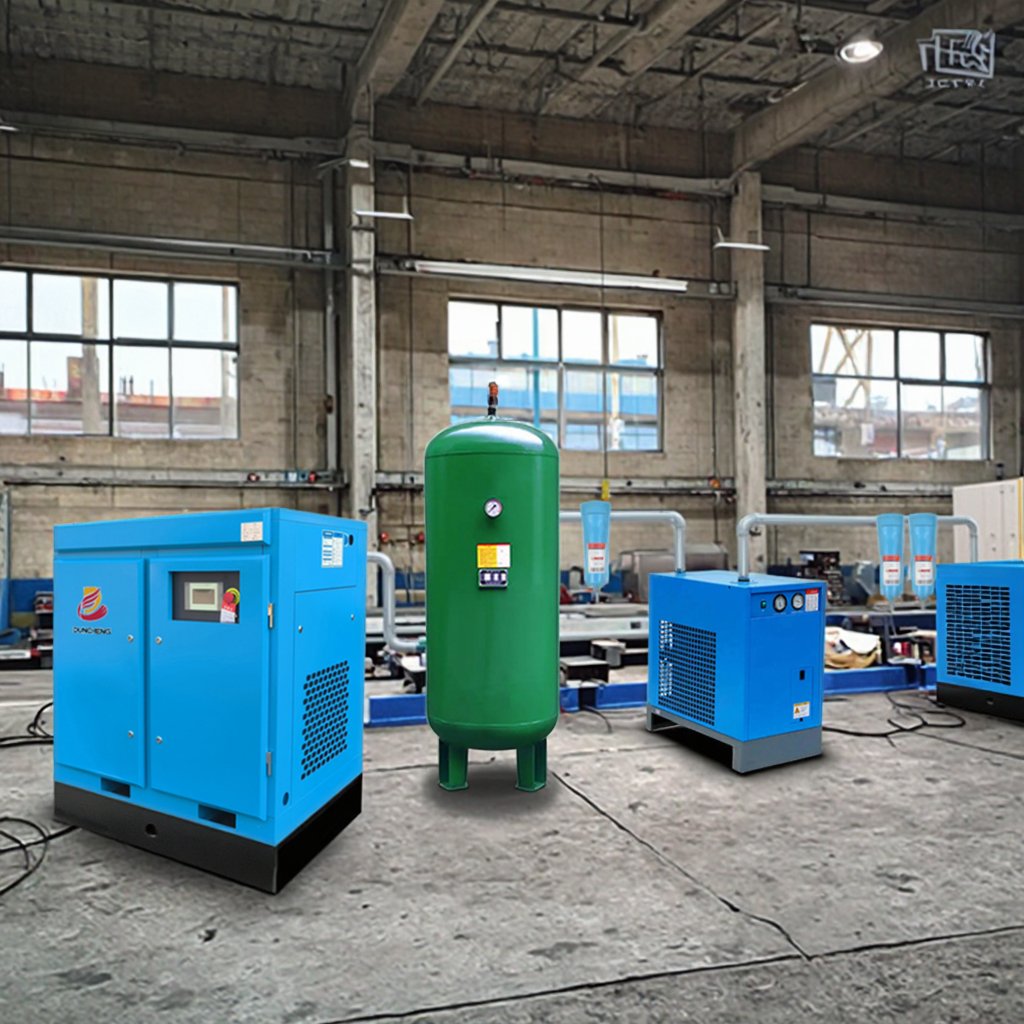 Industrial 10hp 15kw 16bar Rotary Vertical Screw Air Compressor De Aire 500L Electric Machine Motor Air Cooled Bearing