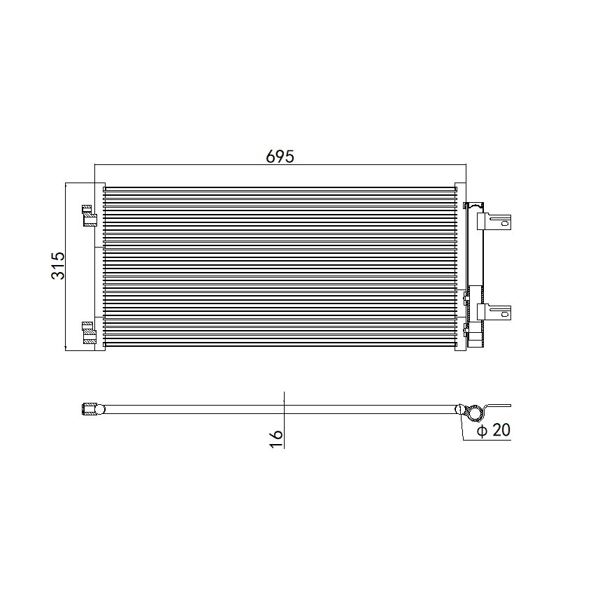 Aftermarket Car Auto Air Conditioning System Auto AC Condenser for GM BUICK VERANO GM CHEVROLET CRUZE OEM 13475956 39011385